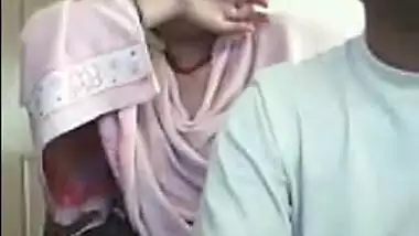 Shy Indian GF shows her big juggs on webcam.