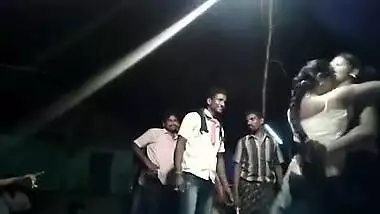 Several Desi chicks dance with XXX tits exposed during outdoor sex party