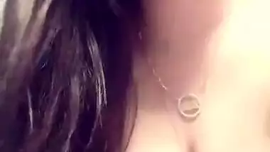 Cute Insta Girl Exclusive Viral Stuff Playing with her Huge Titties taking off