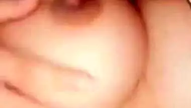 Sexy Indian XXX babe showing boobs and playing with pussy on video call