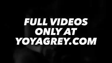 Sexy mini skirt, pussy and panties flashing before risky blowjob -Yoya Grey