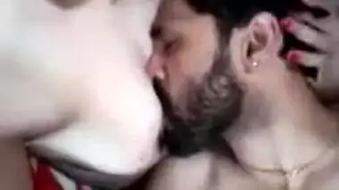 Bearded Desi lad can't stop worshipping sexy nipples of XXX lovely