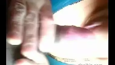 Tamil guy making his wife suck dick and rub his tool on her nipple!