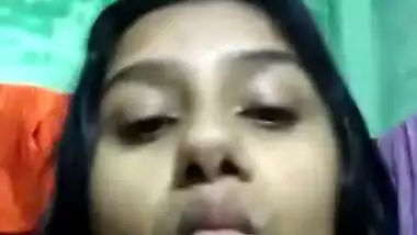 Cute XXX girl shows off boobs via video link to her Desi sponsor