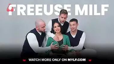 Mylf - Horny Milf Jerks off Her Stepsons Cock And Lets Him Titty Fuck Her Nice Big Titties