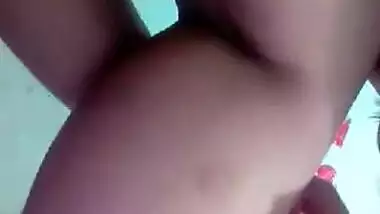 Desi sets the camera on and exposes her XXX twins for her sex wankers